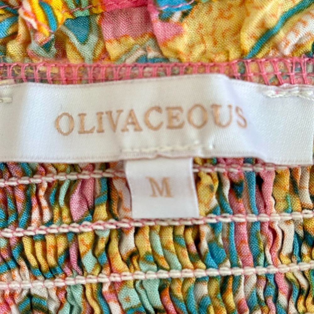 Olivaceous Multicolor Smocked Mini Dress | Size M - Picture 9 of 11